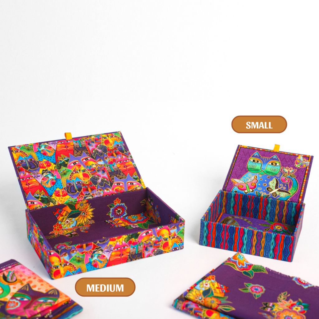 Fabric cigar box DIY kit, cartonnage kit 209