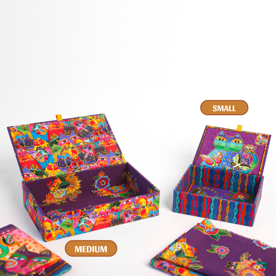Fabric cigar box DIY kit, cartonnage kit 209