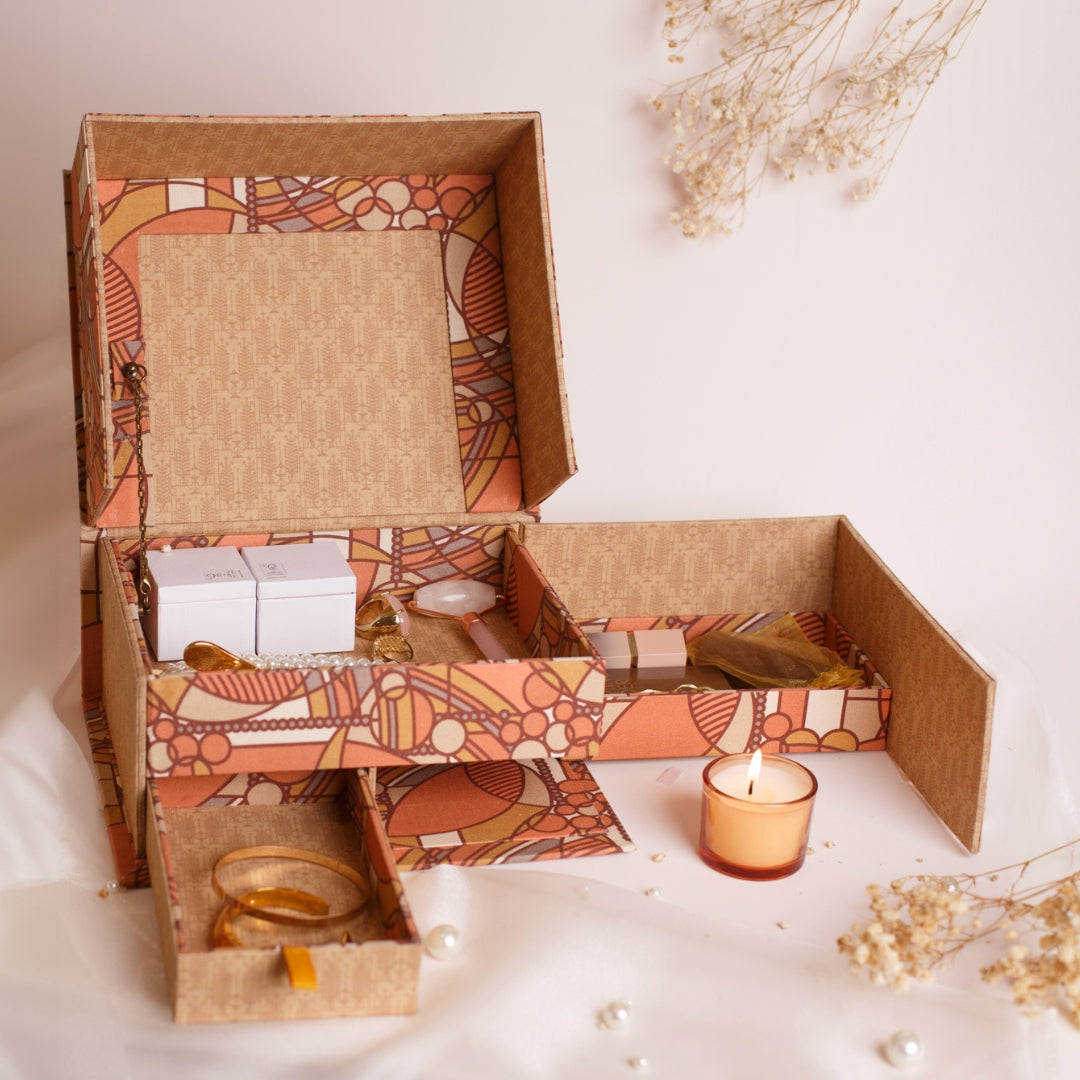Small Hidden Treasures Fabric box DIY kit, cartonnage kit 237a