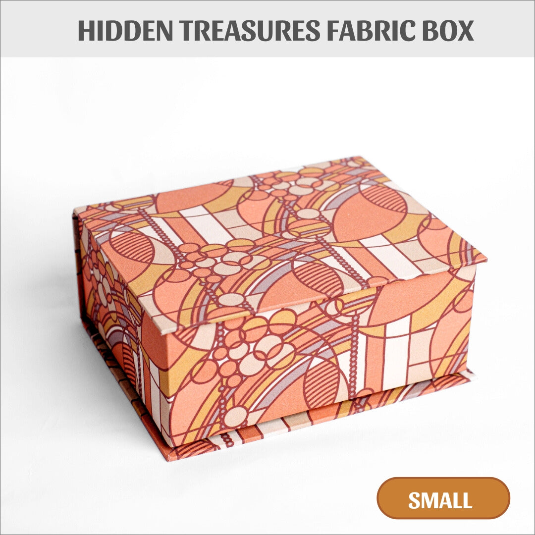 Small Hidden Treasures Fabric box DIY kit, cartonnage kit 237a