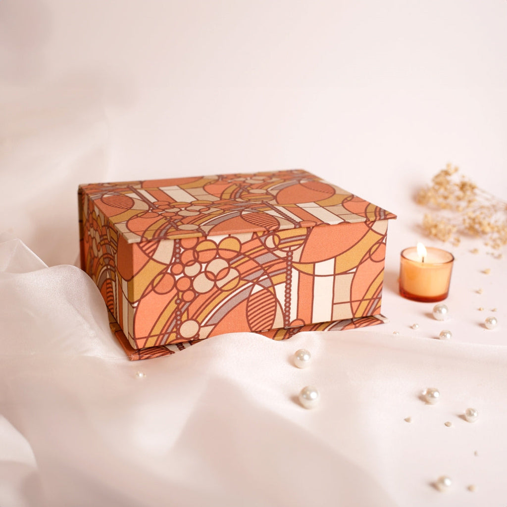 Small Hidden Treasures Fabric box DIY kit, cartonnage kit 237a