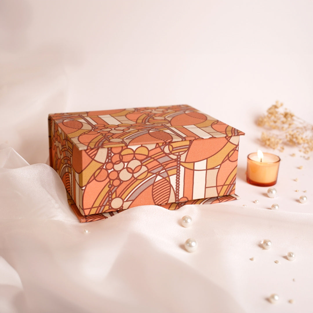 Small Hidden Treasures Fabric box DIY kit, cartonnage kit 237a