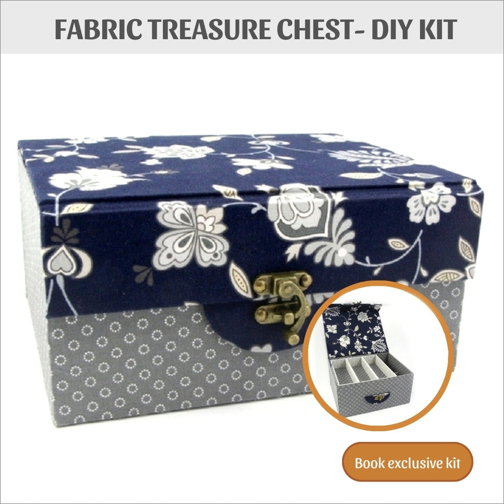 Fabric treasure chest DIY kit, cartonnage kit 154, exclusive book kit