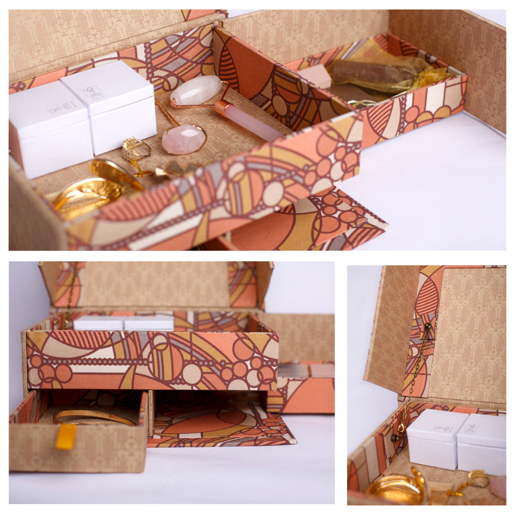 Small Hidden Treasures Fabric box DIY kit, cartonnage kit 237a