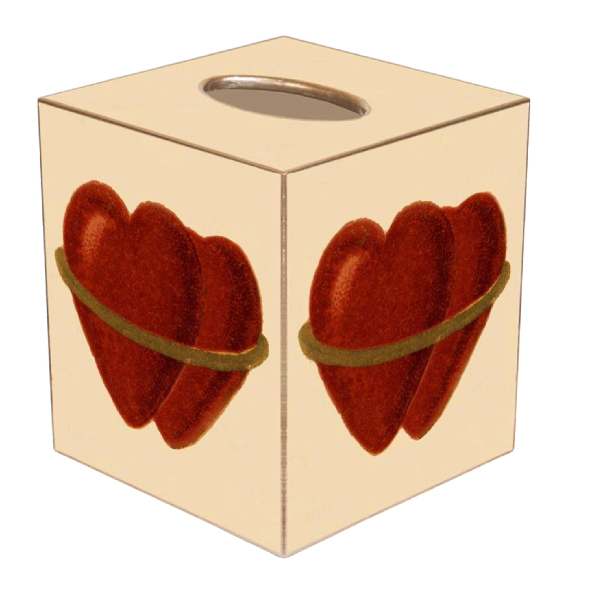 Double Hearts Tissue Box Cover