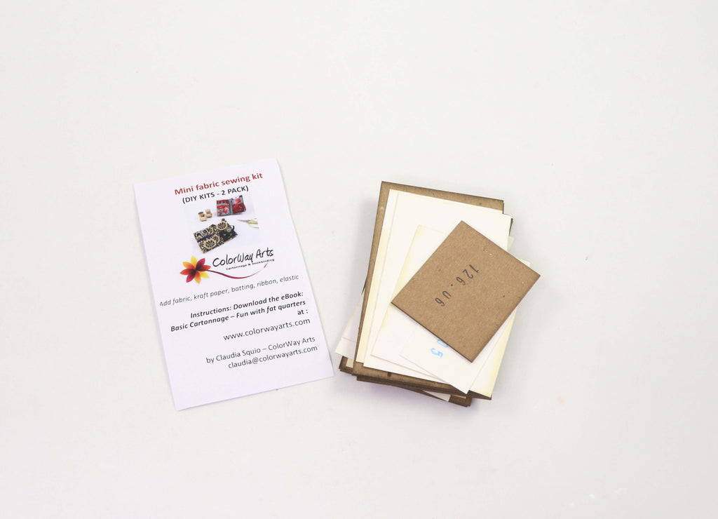 DIY mini fabric sewing kit, pack with 2, cartonnage DIY kit 106, free online instructions
