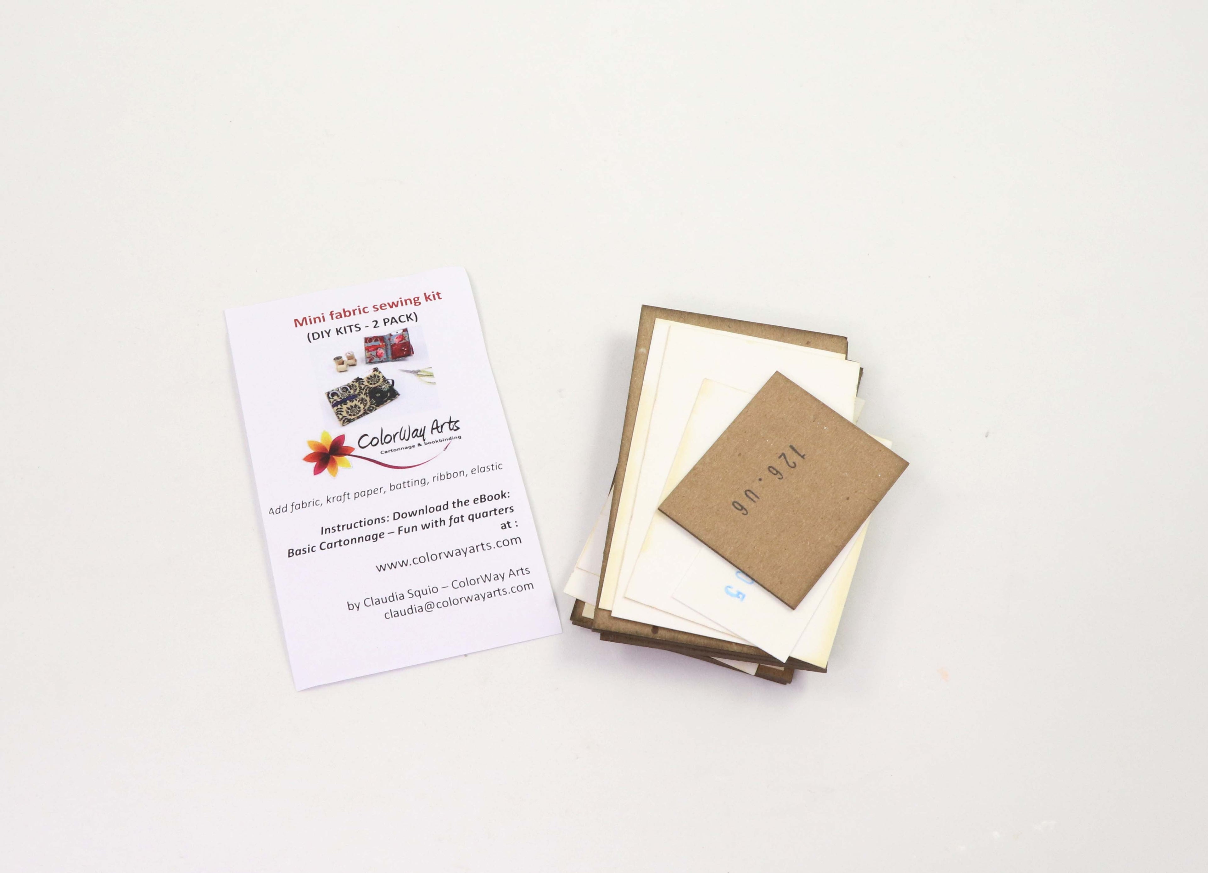 DIY mini fabric sewing kit, pack with 2, cartonnage DIY kit 106, free online instructions