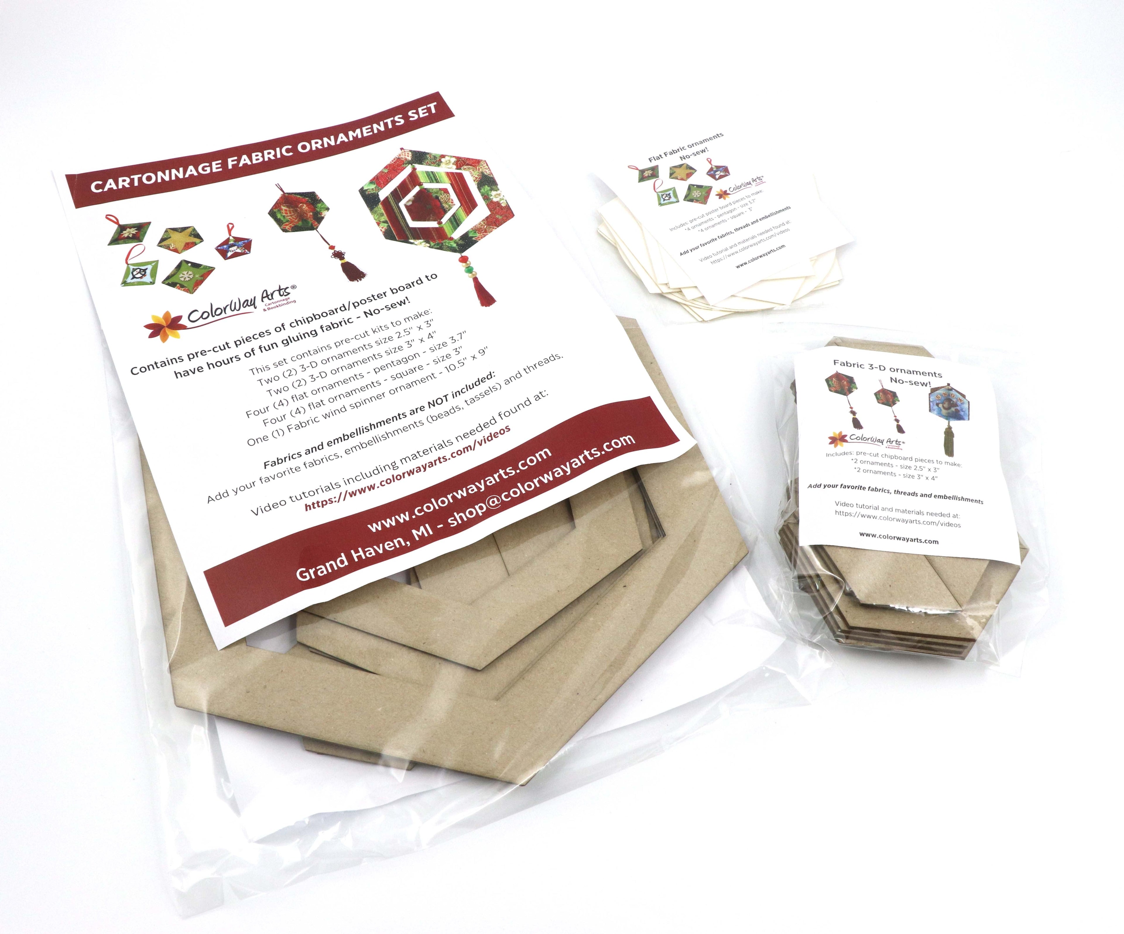 Cartonnage Fabric Ornaments DIY KIT set