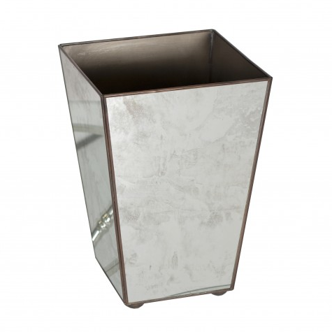 Regency Antique Mirror Square Tapered Wastebasket