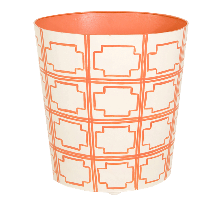 Worlds Away Oval Wastebasket Brown and Cream - Matthew Izzo Home