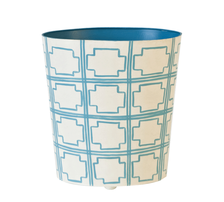 Worlds Away Oval Wastebasket Brown and Cream - Matthew Izzo Home