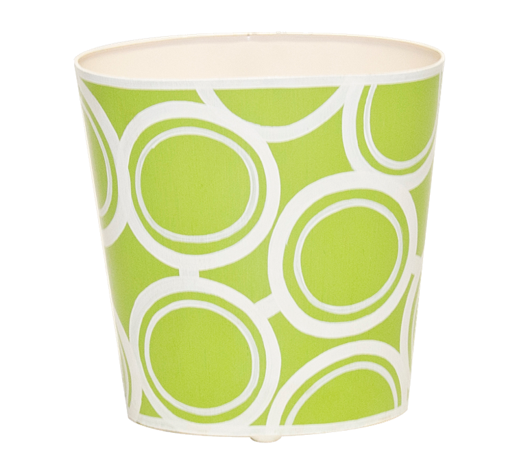 Worlds Away Oval Wastebasket Circle Design - Matthew Izzo Home