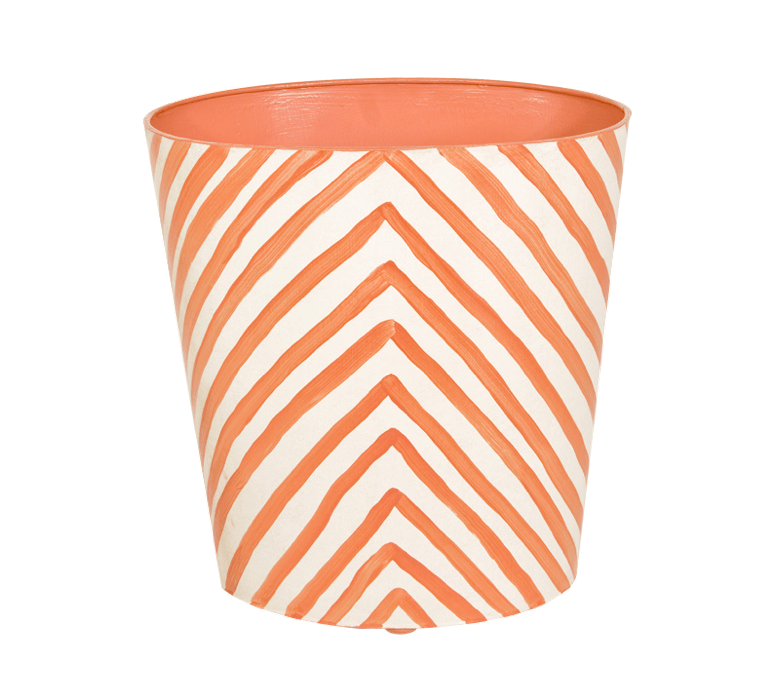Worlds Away Oval Wastebasket Zebra Pattern - Matthew Izzo Home