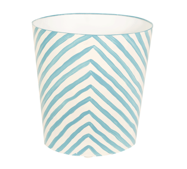 Worlds Away Oval Wastebasket Zebra Pattern - Matthew Izzo Home