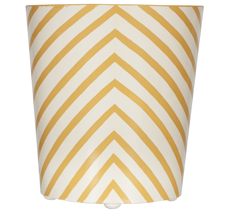 Worlds Away Oval Wastebasket Zebra Pattern - Matthew Izzo Home