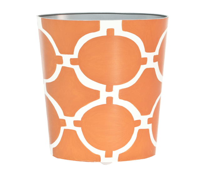 Worlds Away Oval Cream Wastebasket - Matthew Izzo Home