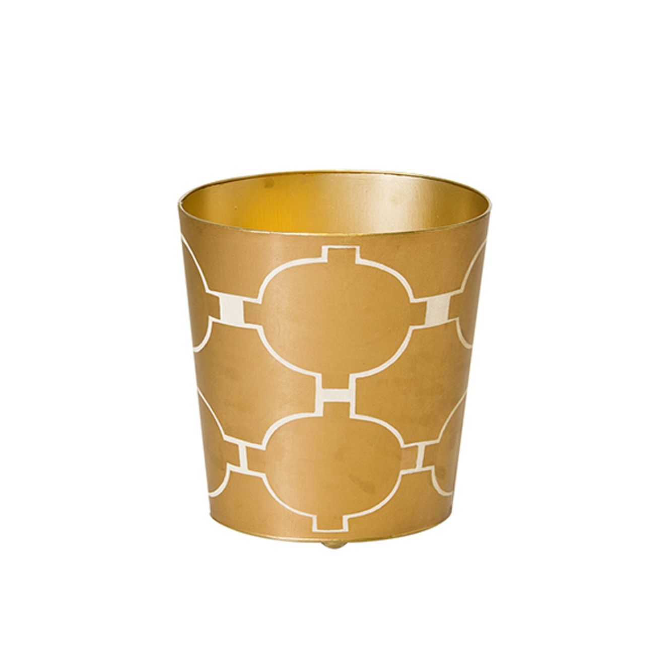 Acadia Handpainted Oval Metal Wastebasket - Four Color Options