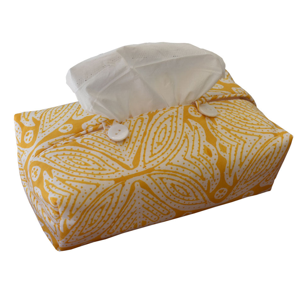 Fabric Tissue Box Cover - Square Flower