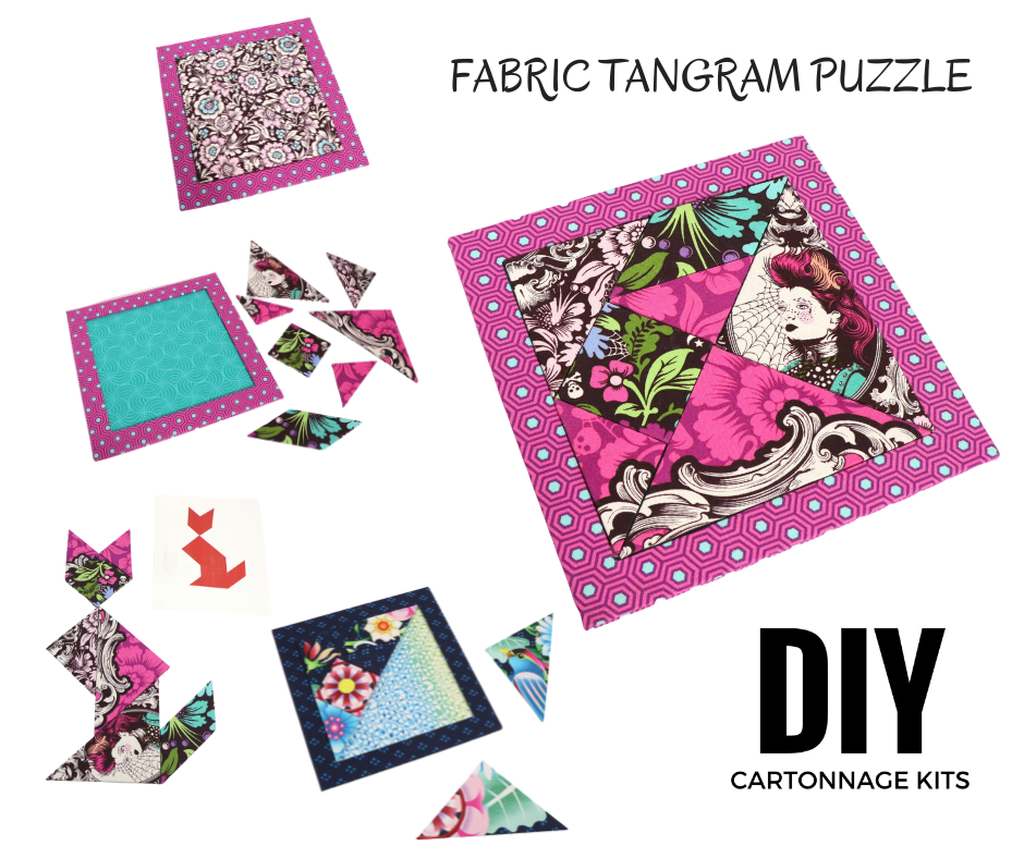 Fabric Tangram DIY kit, video tutorial, kit 225