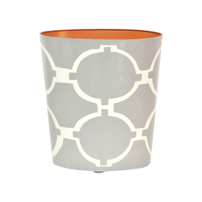 Worlds Away Oval Cream Wastebasket - Matthew Izzo Home