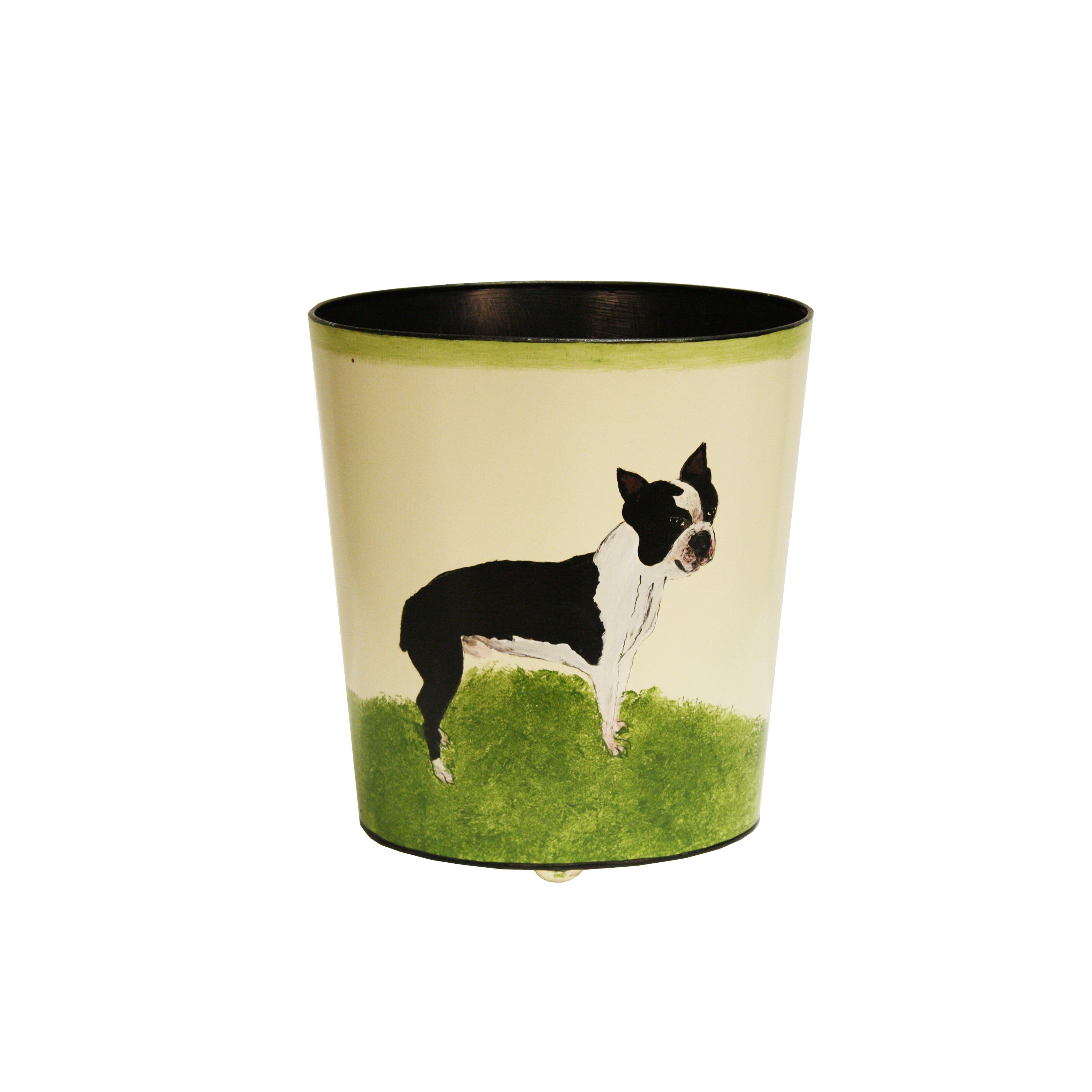 Worlds Away Canine-Themed Painted Wastebaskets - Matthew Izzo Home