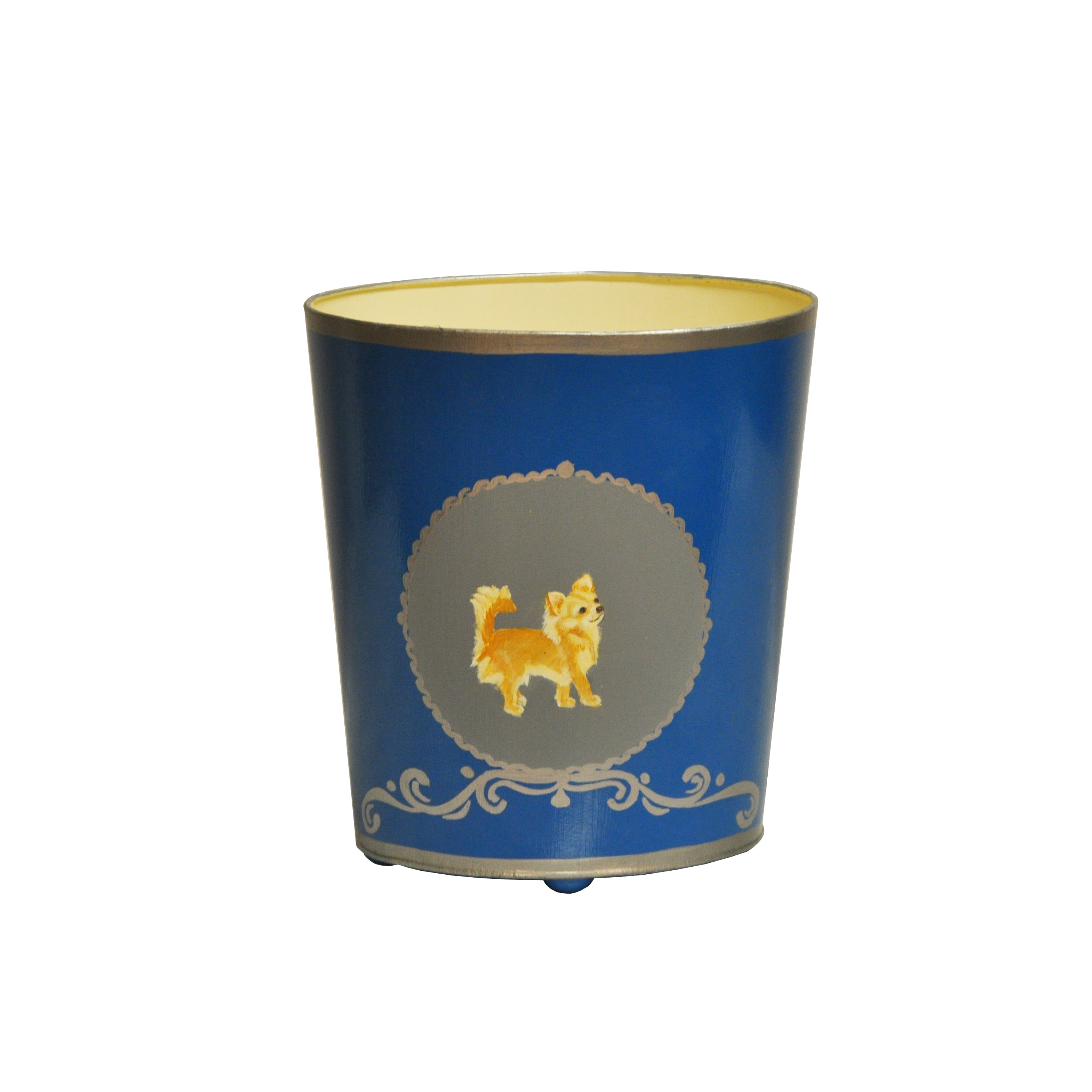 Worlds Away Canine-Themed Painted Wastebaskets - Matthew Izzo Home