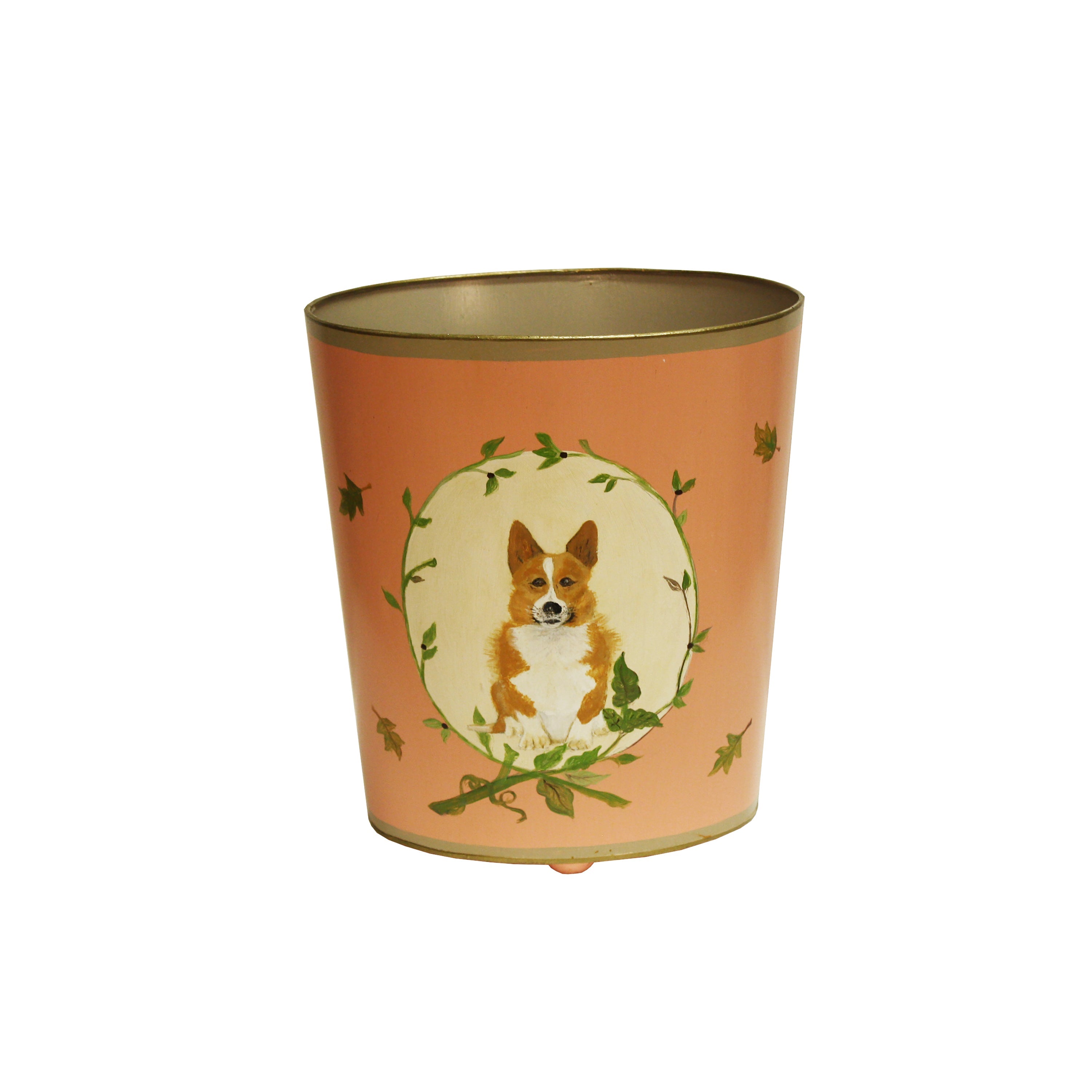 Worlds Away Canine-Themed Painted Wastebaskets - Matthew Izzo Home