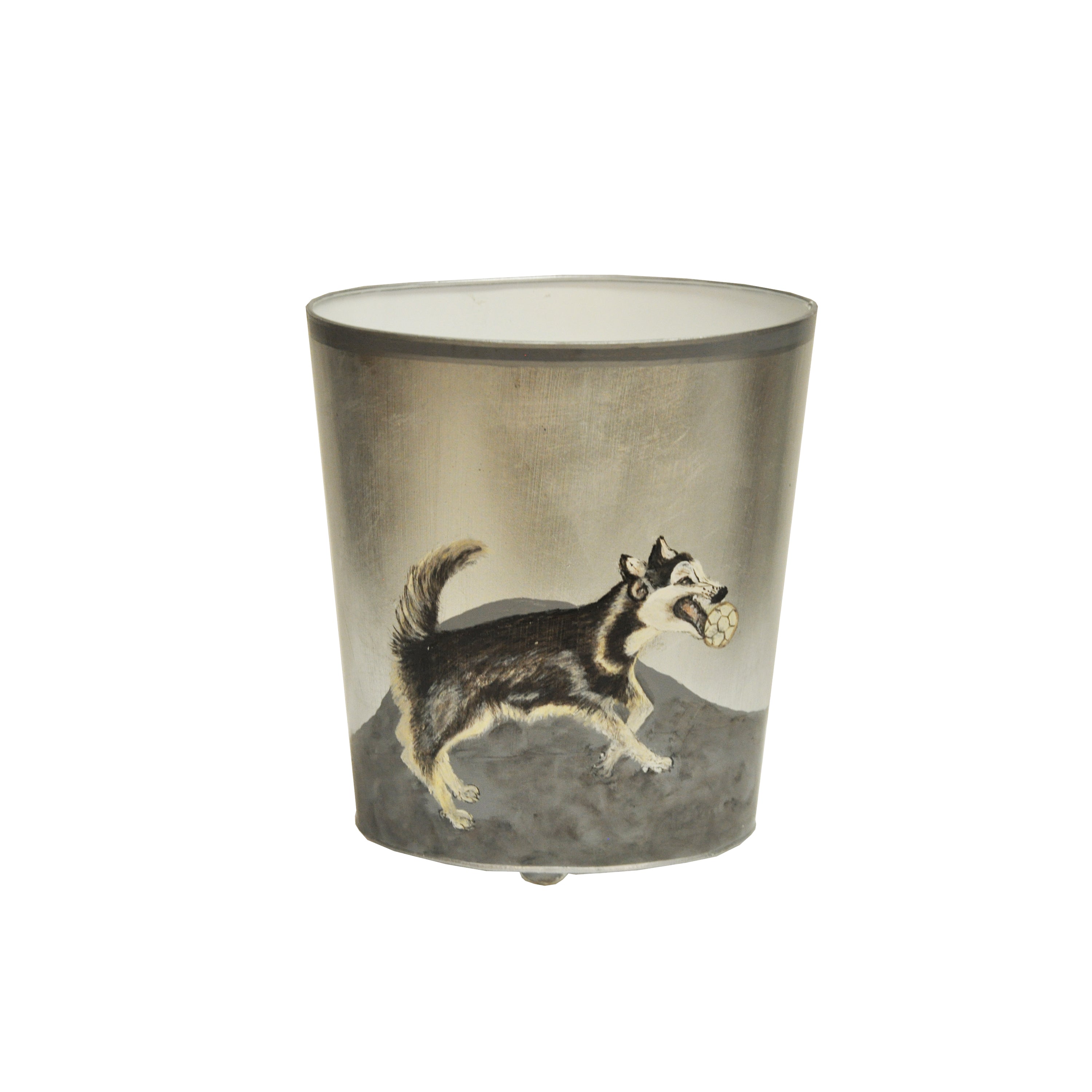 Worlds Away Canine-Themed Painted Wastebaskets - Matthew Izzo Home