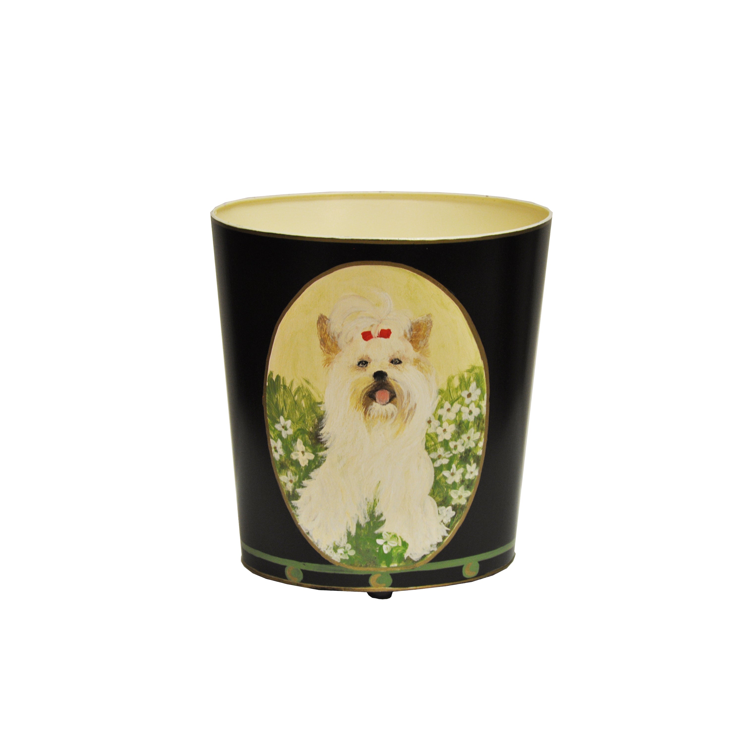 Worlds Away Canine-Themed Painted Wastebaskets - Matthew Izzo Home