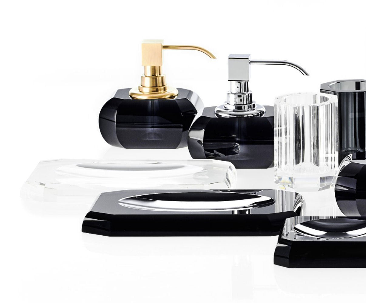 Black Glass  Luxury Bathroom Accessories - Tissue Box
