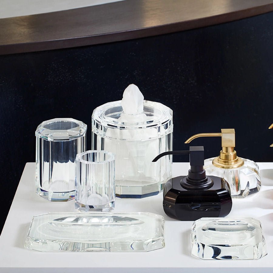 Black Glass  Luxury Bathroom Accessories - Tissue Box
