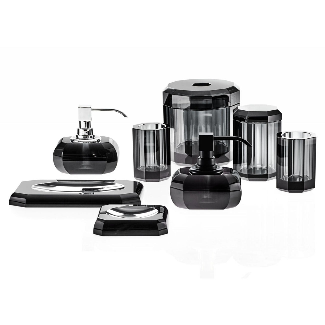 Black Glass  Luxury Bathroom Accessories - Tissue Box