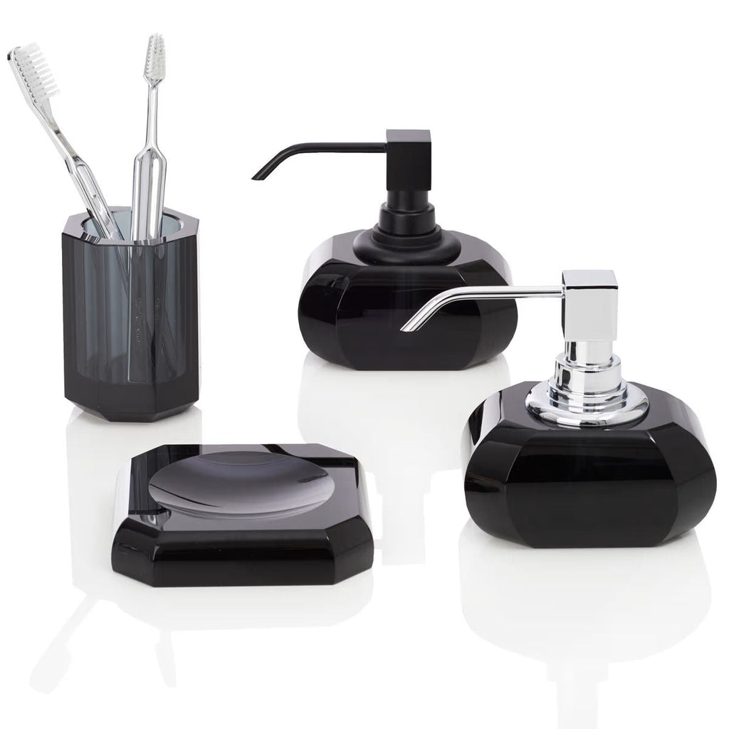 Black Glass  Luxury Bathroom Accessories - Tissue Box