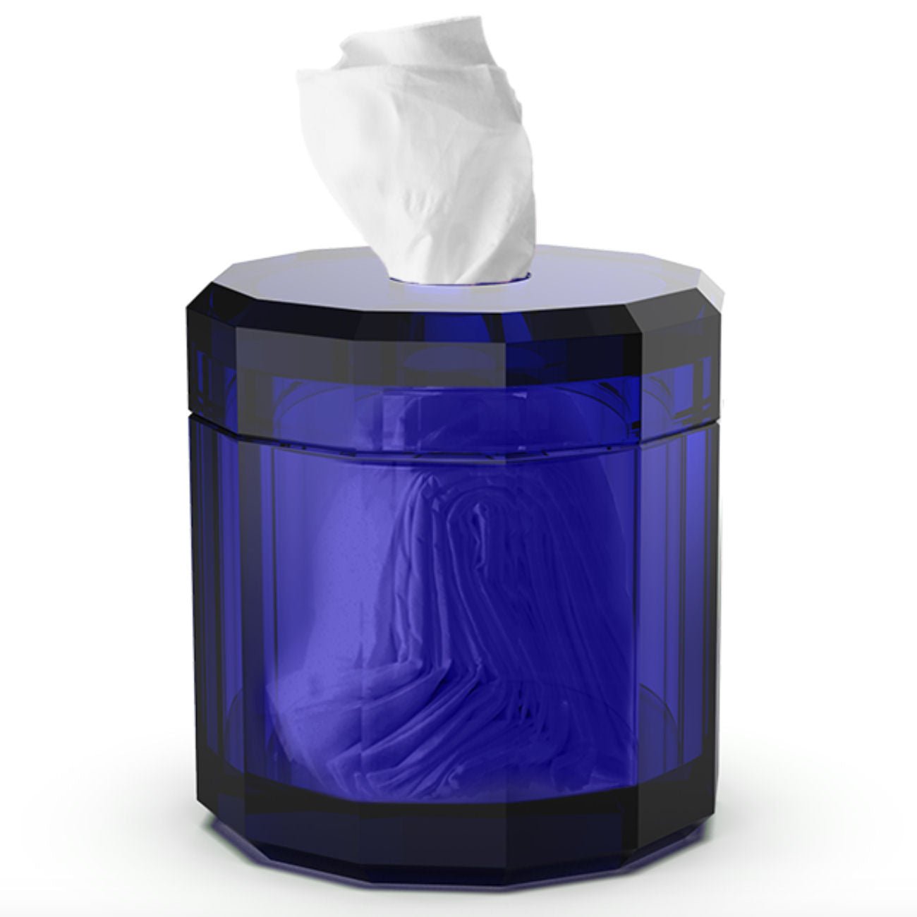 Capri Blue Luxury Crystal Glass Tissue Box by Decor Walther