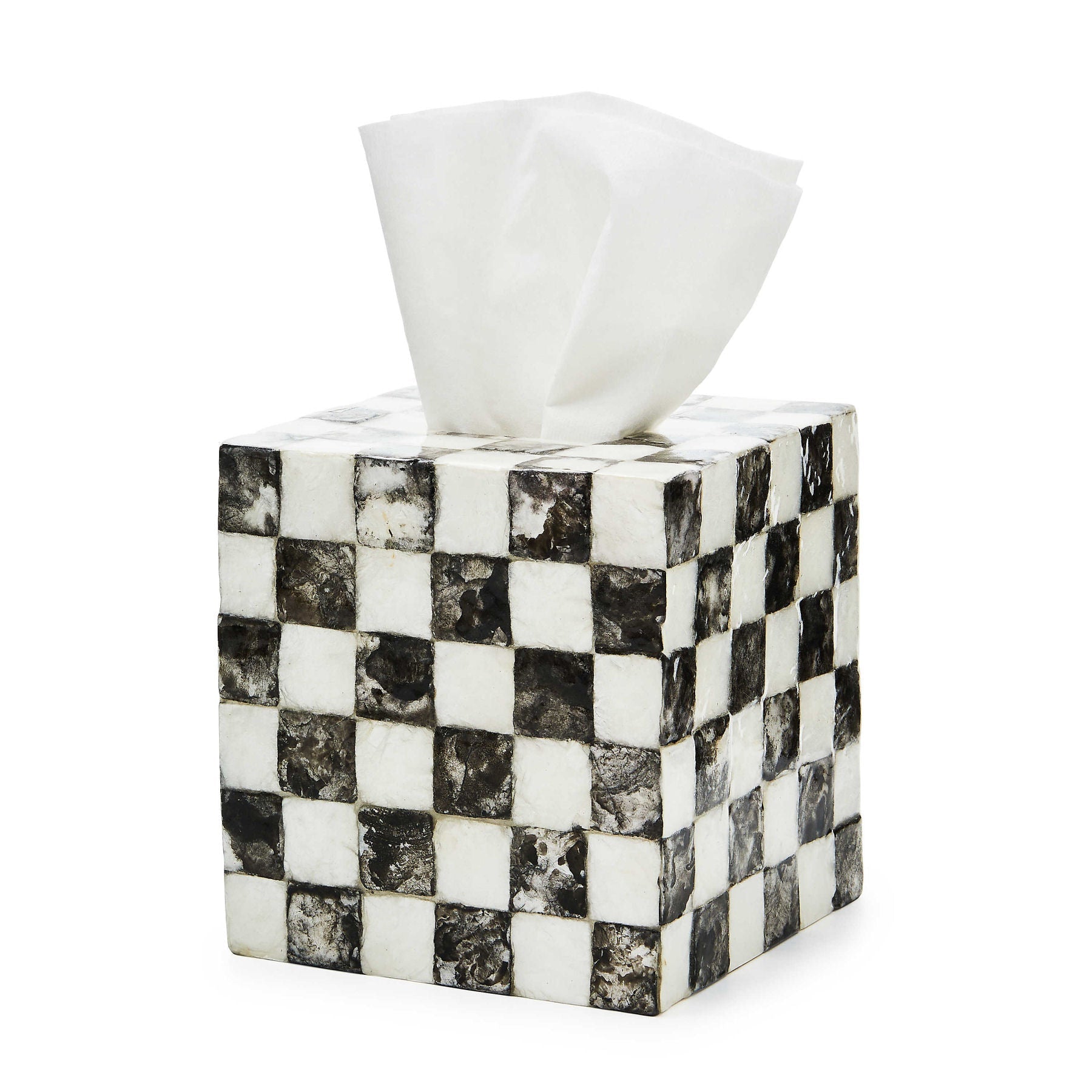 Courtly Check Capiz Boutique Tissue Box Cover by MacKenzie-Childs