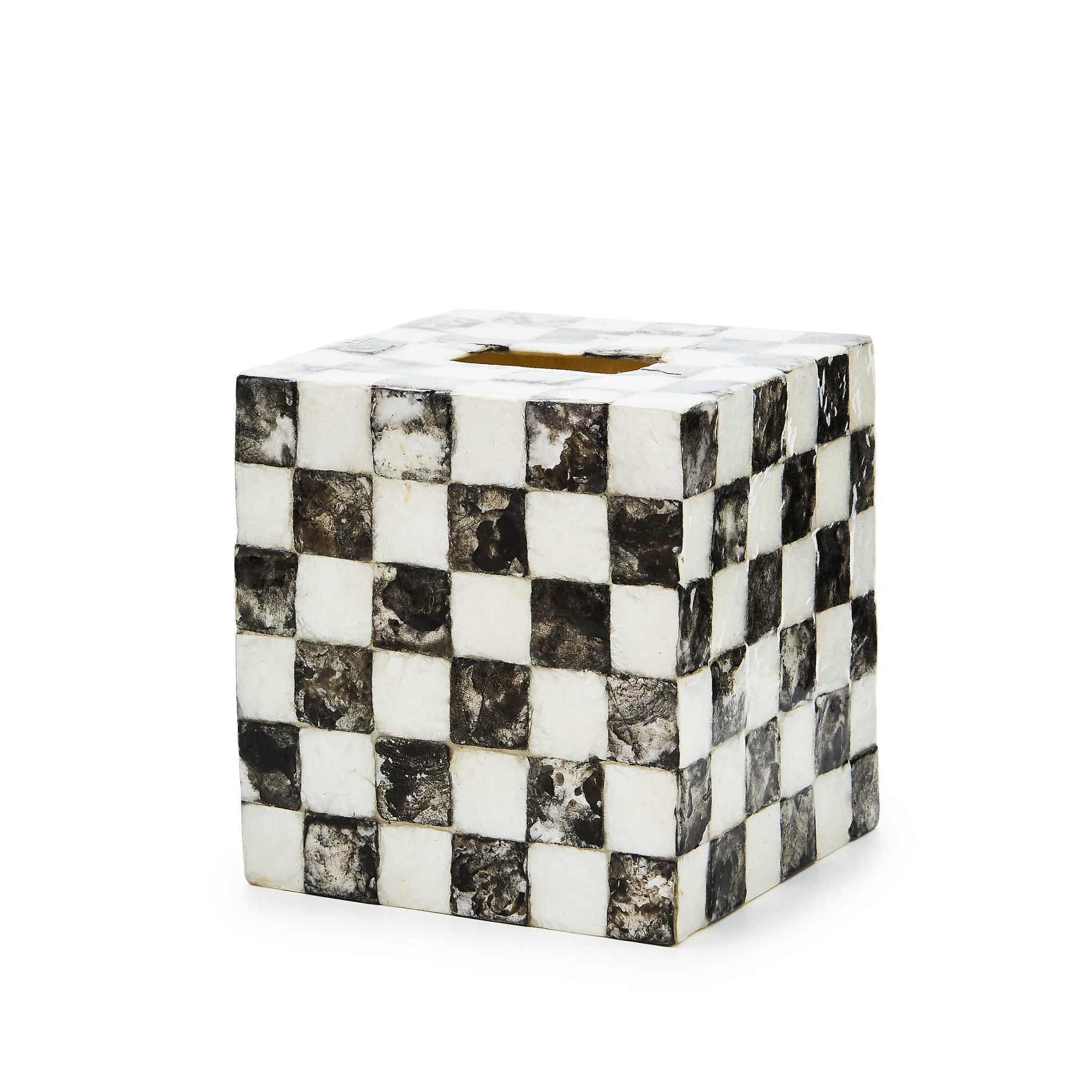 Courtly Check Capiz Boutique Tissue Box Cover by MacKenzie-Childs