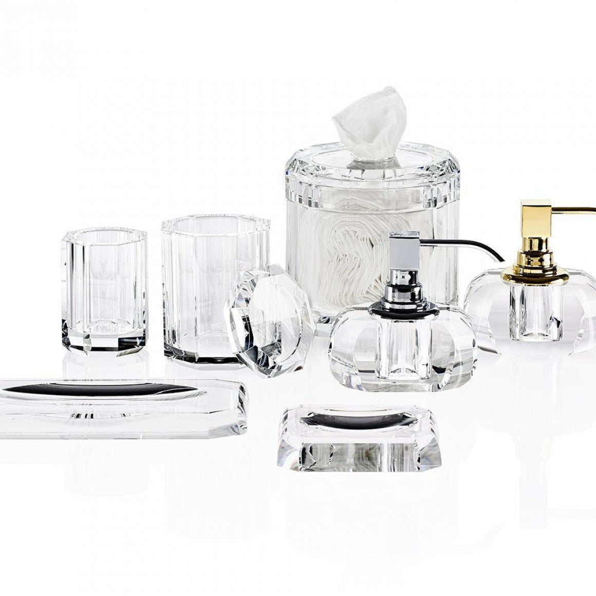 Crystal Clear Glass  Luxury Bathroom Accessories - Tissue Box