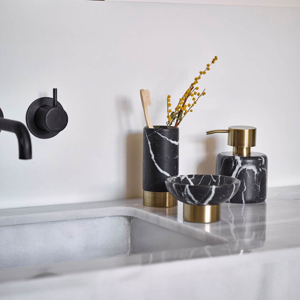 Design Bathroom Accessories Nero Black Marble Tissue Holder