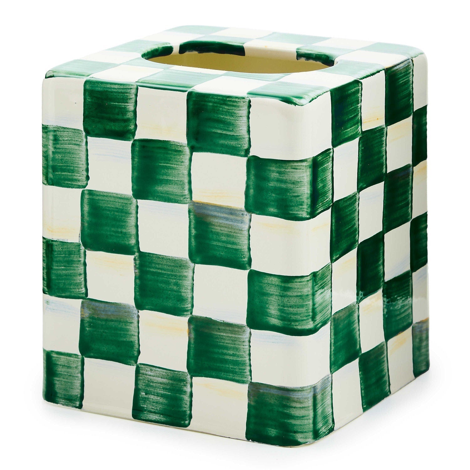 Emerald Check Boutique Tissue Box Cover by MacKenzie-Childs