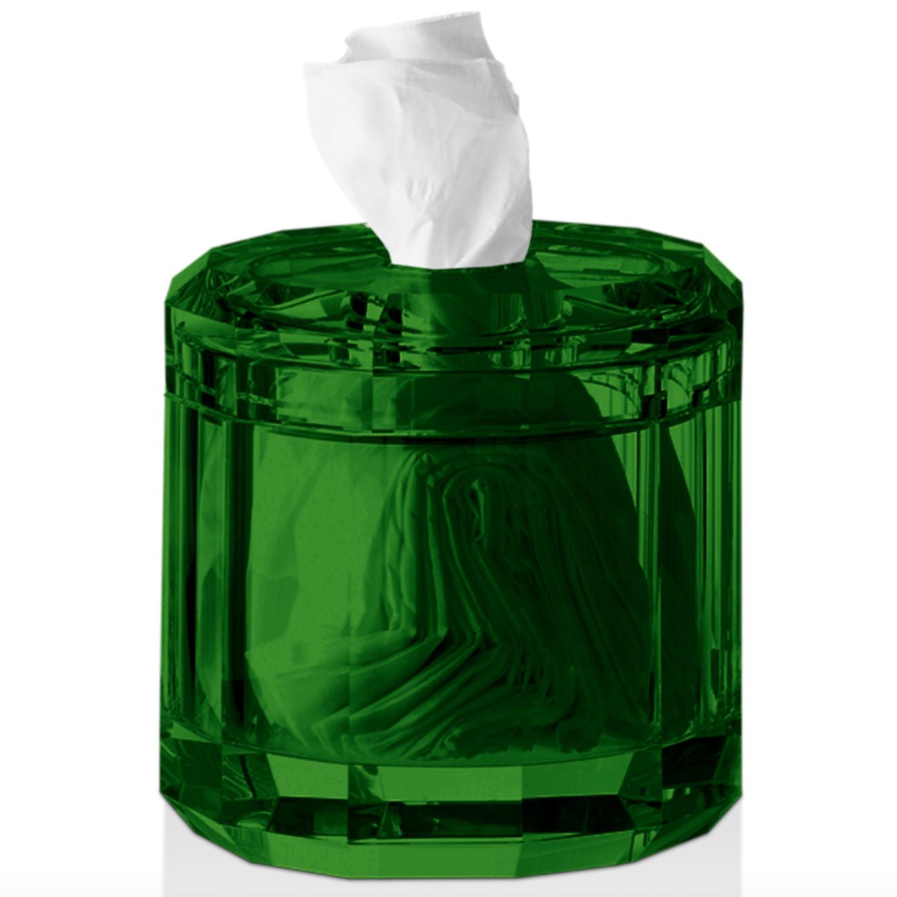 English Green Glass  Luxury Bathroom Accessories - Tissue Box