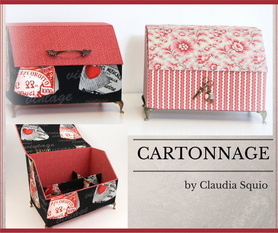 Fabric treasure box DIY kit, cartonnage  kit 146, online instructions available