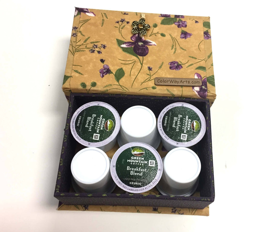 Fabric covered box DIY kit, small box cartonnage kit 102, Online instructions included