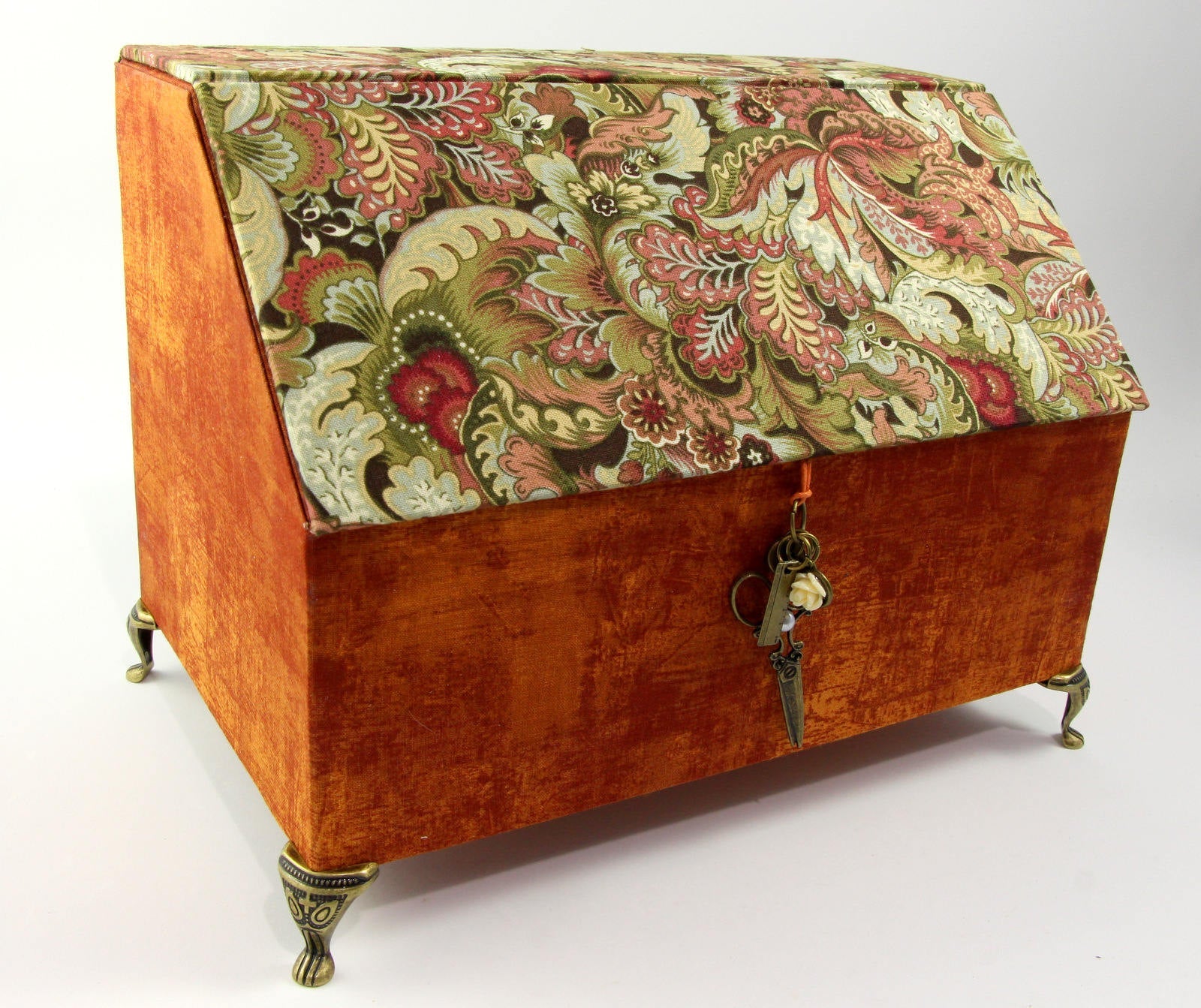 Fabric treasure box DIY kit, cartonnage  kit 146, online instructions available