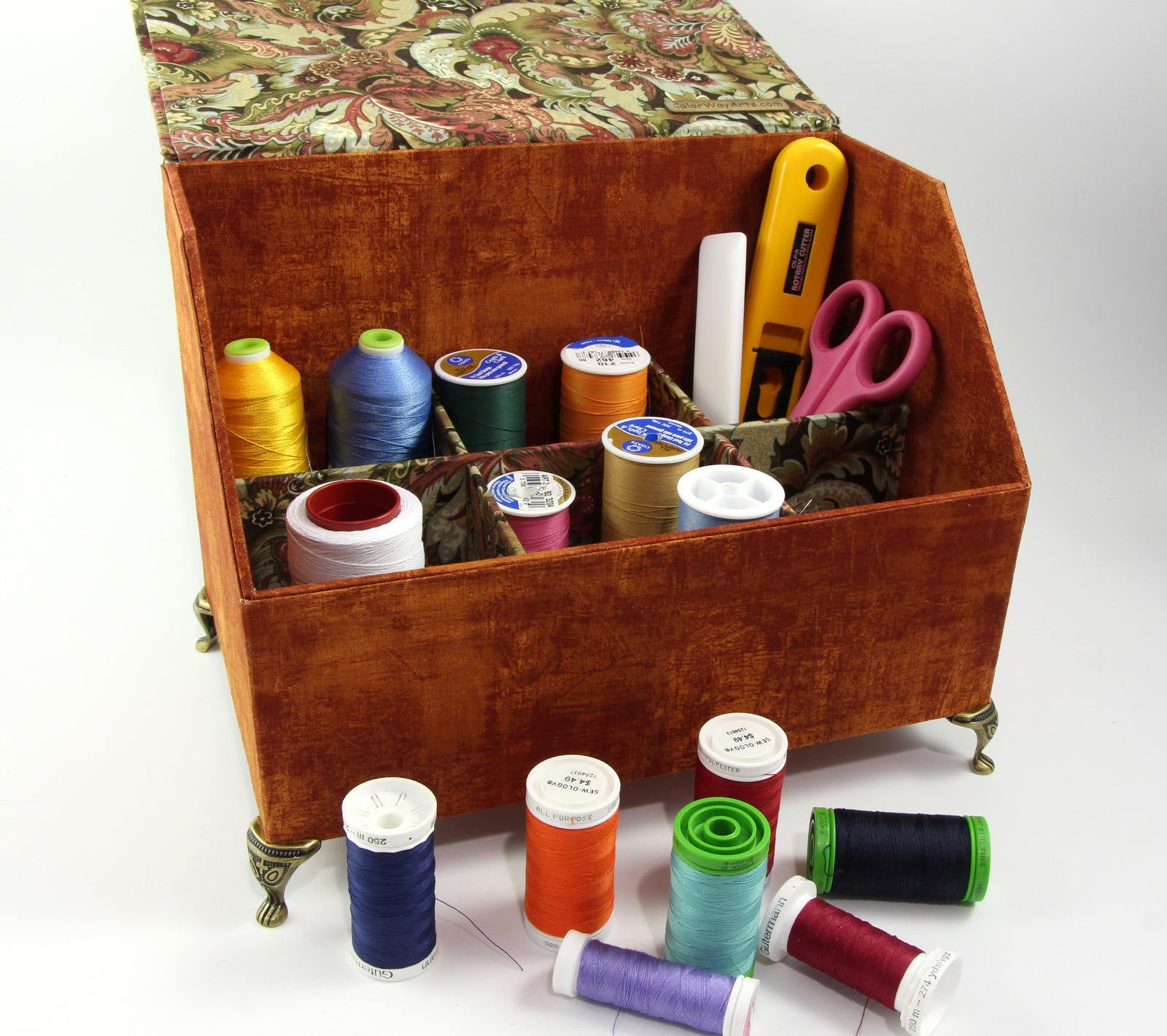 Fabric treasure box DIY kit, cartonnage  kit 146, online instructions available