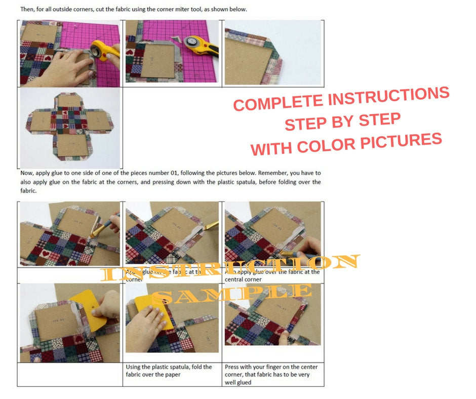 Fabric Sewing box DIY kit, cartonnage kit 135, etui sewing box kit, surprise gift box, online instructions included