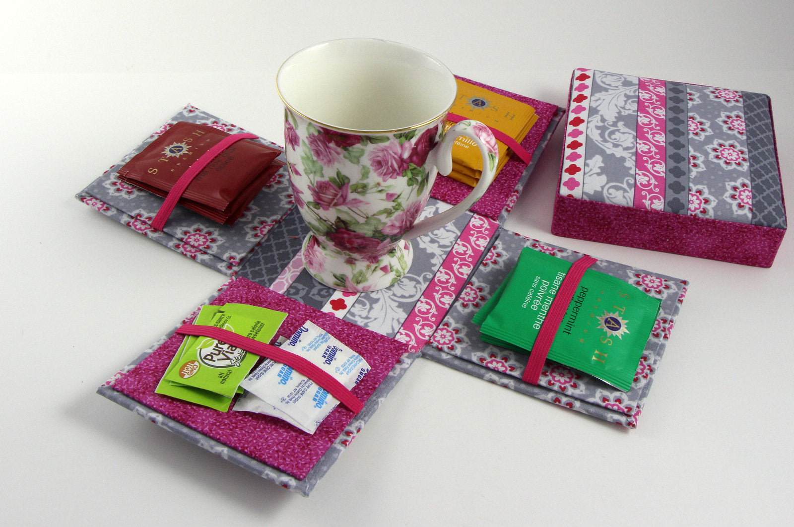 Fabric Sewing box DIY kit, cartonnage kit 135, etui sewing box kit, surprise gift box, online instructions included
