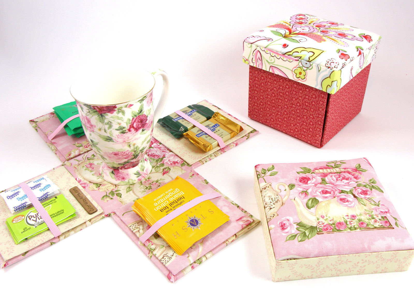 Fabric Sewing box DIY kit, cartonnage kit 135, etui sewing box kit, surprise gift box, online instructions included