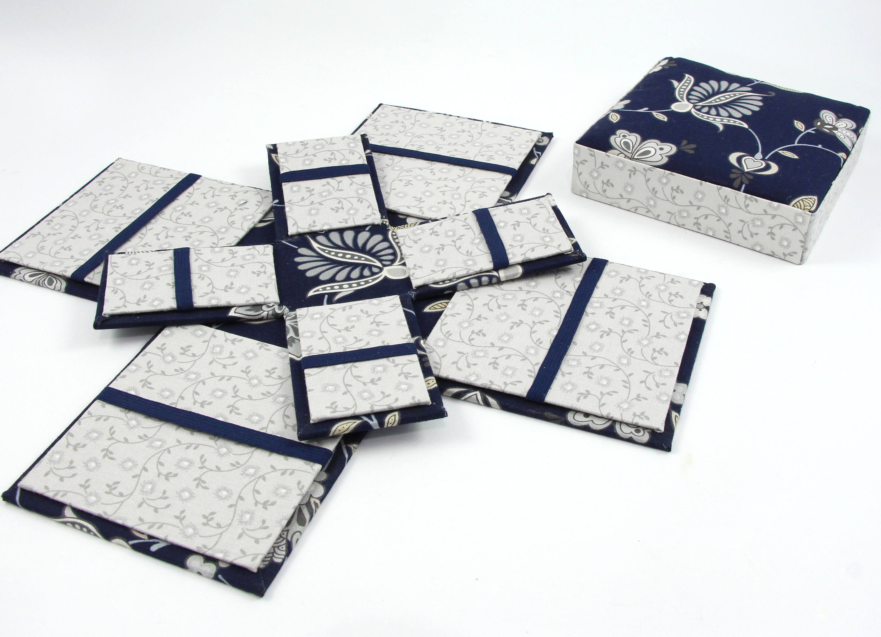 Fabric Sewing box DIY kit, cartonnage kit 135, etui sewing box kit, surprise gift box, online instructions included