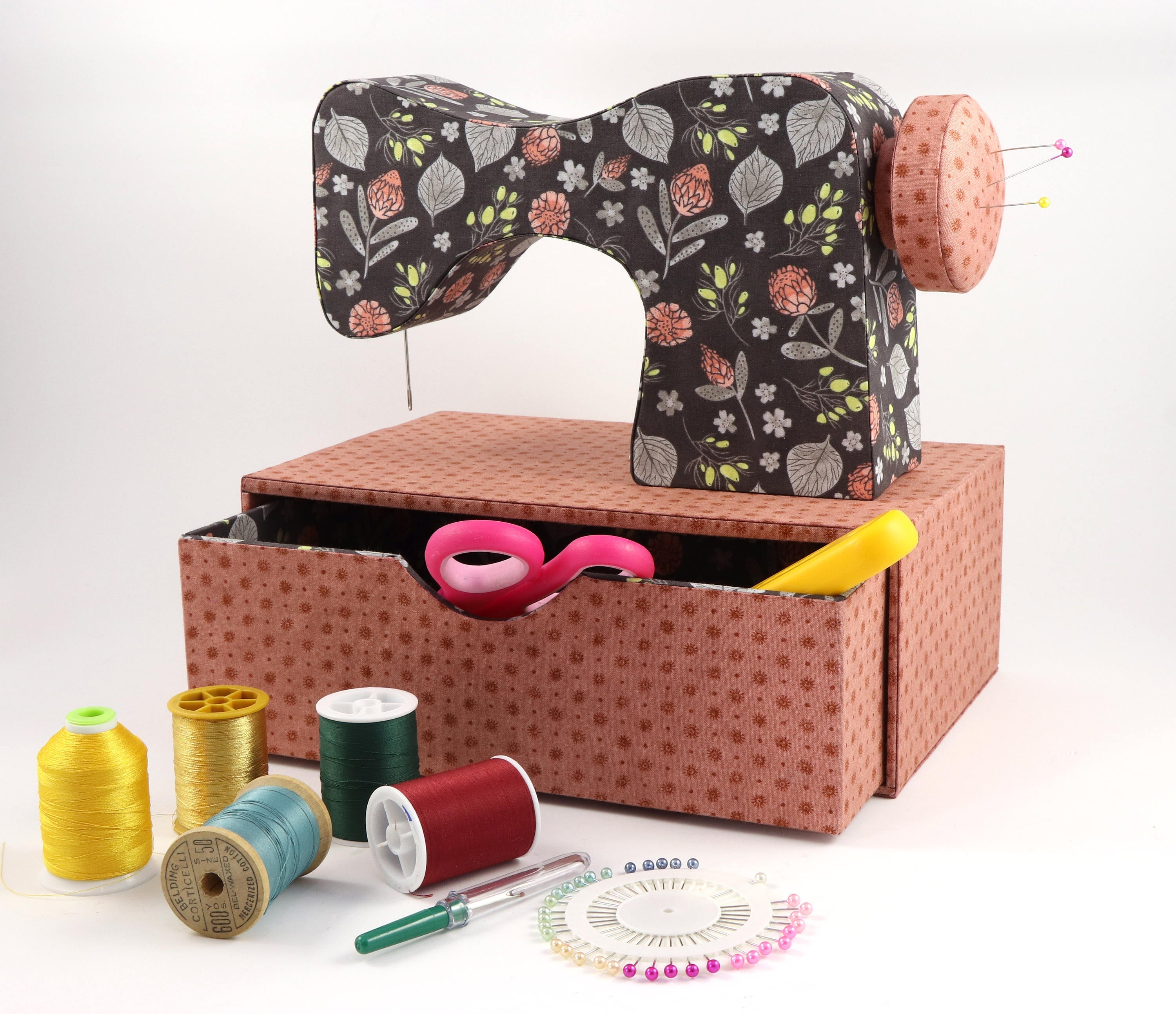 Fabric sewing machine DIY kit, cartonnage kit 150, diy fabric sewing machine with drawer, online instructions included