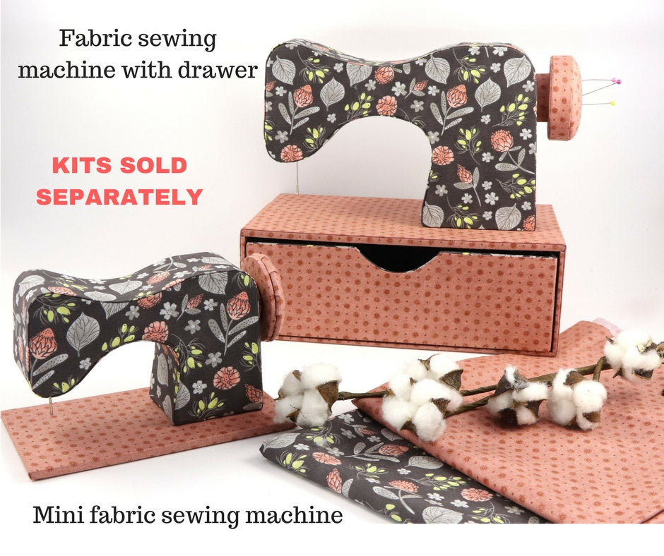 Fabric sewing machine DIY kit, cartonnage kit 150, diy fabric sewing machine with drawer, online instructions included